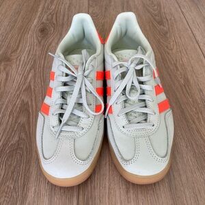 Adidas White and Neon Orange Sneakers
